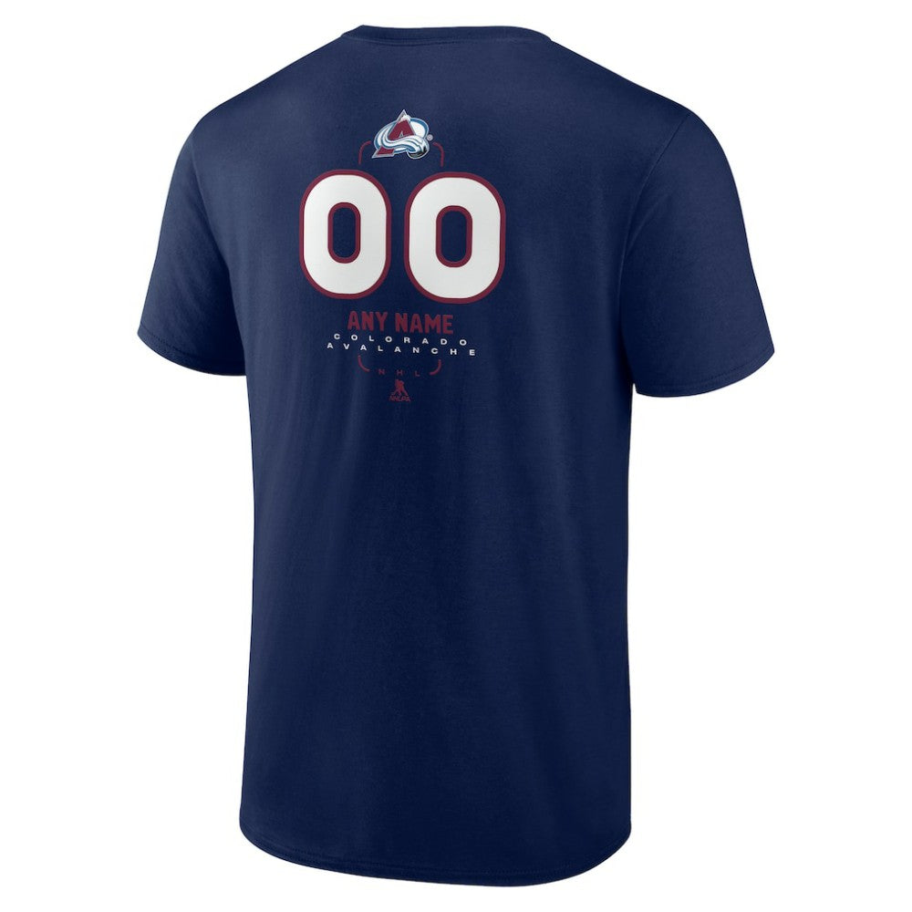 NHL,Custom Colorado Avalanche Personalized Name & Number Midfielder T-Shirt - Navy