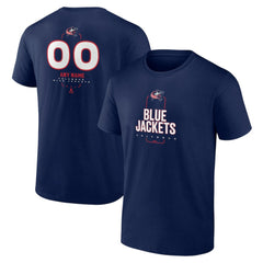 NHL,Custom Columbus Blue Jackets Personalized Name & Number Midfielder T-Shirt - Navy
