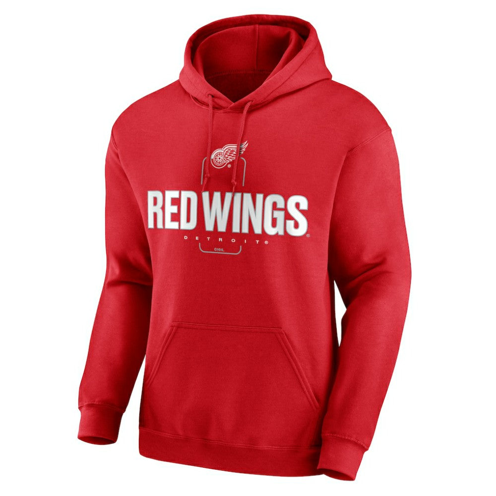 NHL,Custom Detroit Red Wings Personalized Name & Number Midfielder Pullover Hoodie - Red