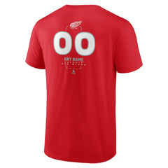 NHL,Custom Detroit Red Wings Personalized Name & Number Midfielder T-Shirt - Red