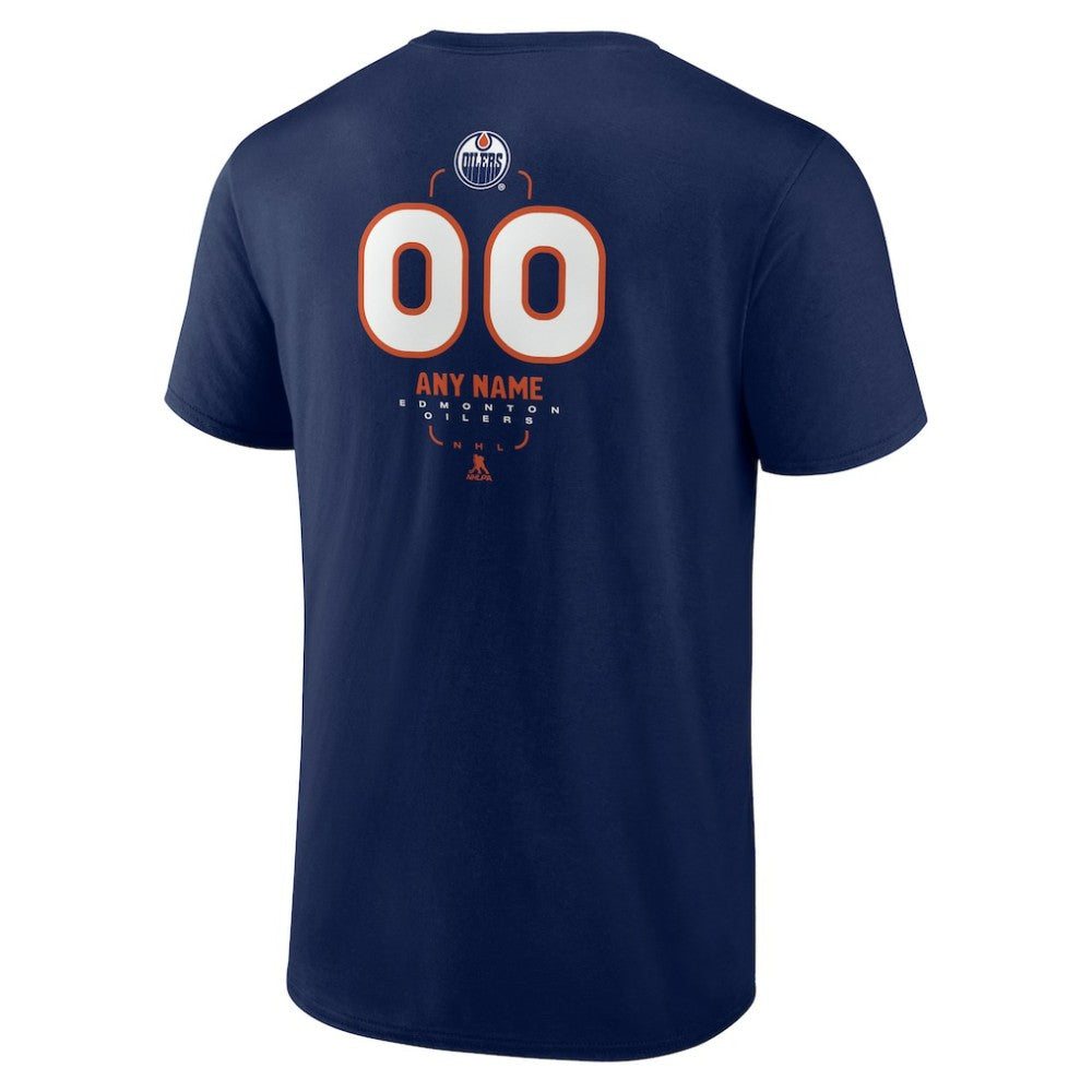 NHL,Custom Edmonton Oilers Personalized Name & Number Midfielder T-Shirt - Navy