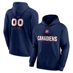 NHL,Custom Montreal Canadiens Personalized Name & Number Midfielder Pullover Hoodie - Navy
