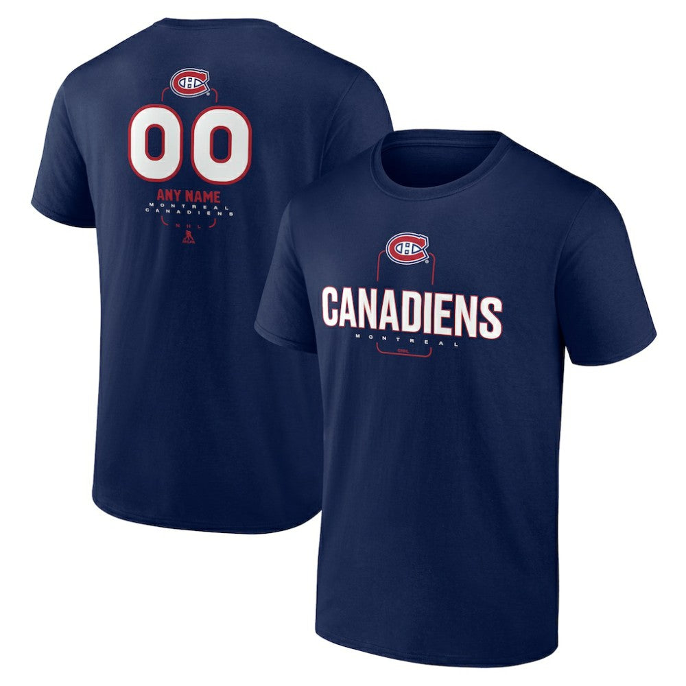 NHL,Custom Montreal Canadiens Personalized Name & Number Midfielder T-Shirt - Navy