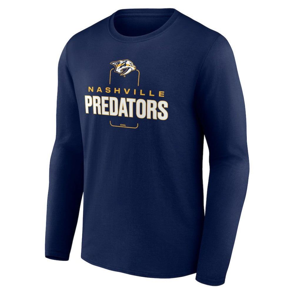 NHL,Custom Nashville Predators Personalized Name & Number Midfielder Long Sleeve T-Shirt - Navy