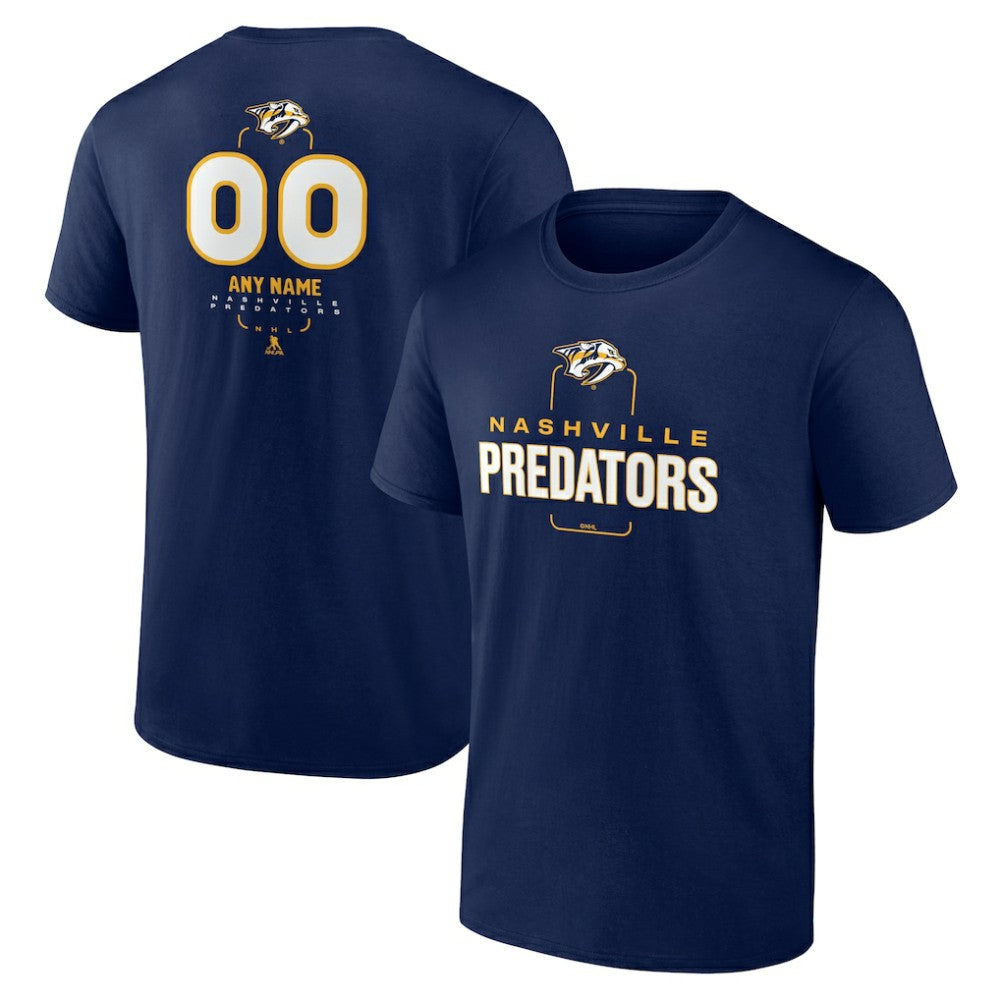 NHL,Custom Nashville Predators Personalized Name & Number Midfielder T-Shirt - Navy