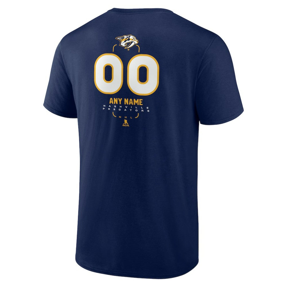 NHL,Custom Nashville Predators Personalized Name & Number Midfielder T-Shirt - Navy