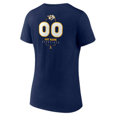 NHL,Custom Nashville Predators Women's Personalized Name & Number Midfielder V-Neck T-Shirt - Navy