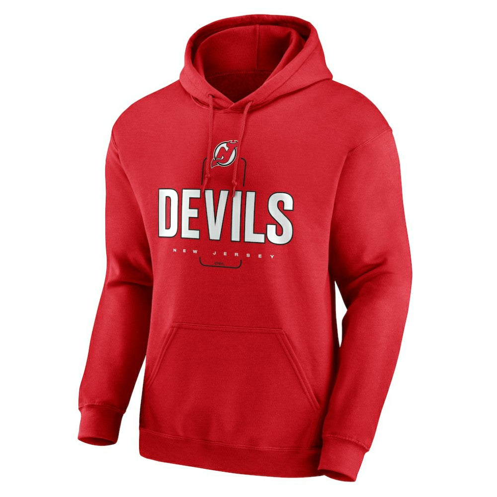NHL,Custom New Jersey Devils Personalized Name & Number Midfielder Pullover Hoodie - Red