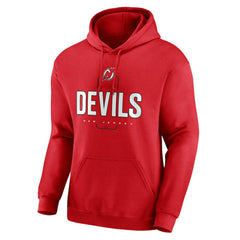 NHL,Custom New Jersey Devils Personalized Name & Number Midfielder Pullover Hoodie - Red