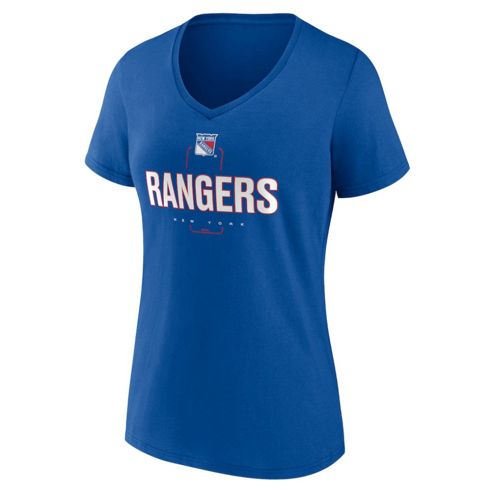 NHL,Custom New York Rangers Women's Personalized Name & Number Midfielder V-Neck T-Shirt - Blue