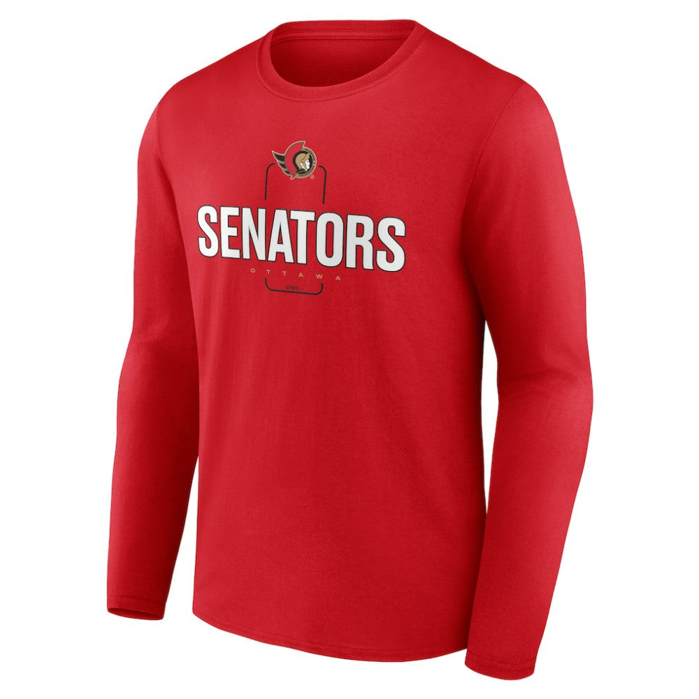 NHL,Custom Ottawa Senators Personalized Name & Number Midfielder Long Sleeve T-Shirt - Red