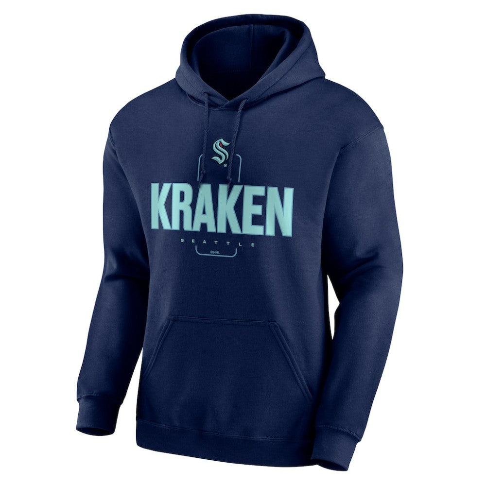 NHL,Custom Seattle Kraken Personalized Name & Number Midfielder Pullover Hoodie - Deep Sea Blue