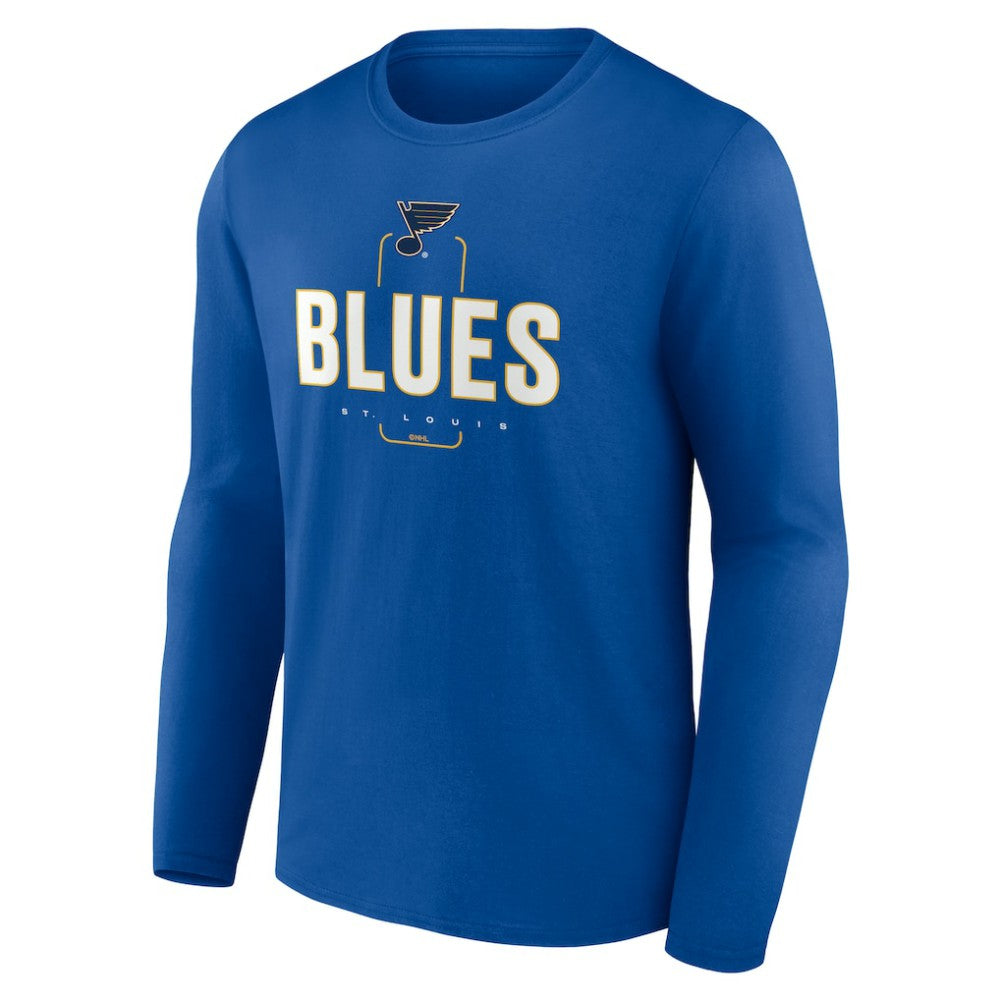 NHL,Custom St. Louis Blues Personalized Name & Number Midfielder Long Sleeve T-Shirt - Blue