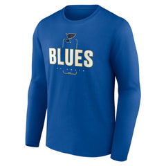 NHL,Custom St. Louis Blues Personalized Name & Number Midfielder Long Sleeve T-Shirt - Blue