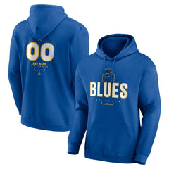 NHL,Custom St. Louis Blues Personalized Name & Number Midfielder Pullover Hoodie - Blue