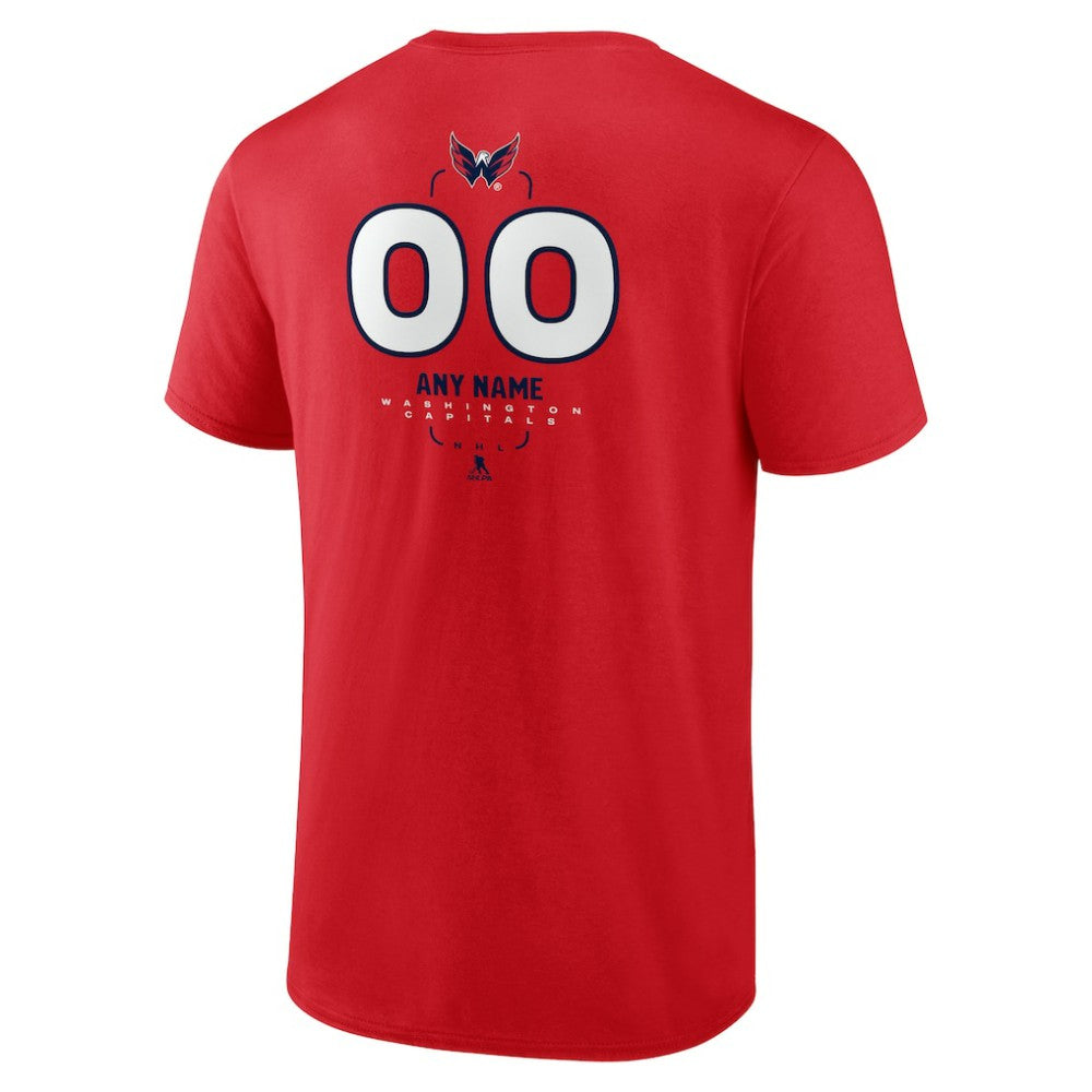 NHL,Custom Washington Capitals Personalized Name & Number Midfielder T-Shirt - Red