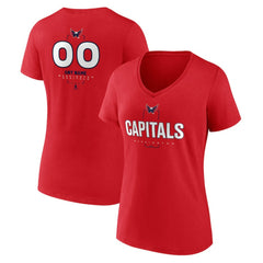 NHL,Custom Washington Capitals Women's Personalized Name & Number Midfielder V-Neck T-Shirt - Red