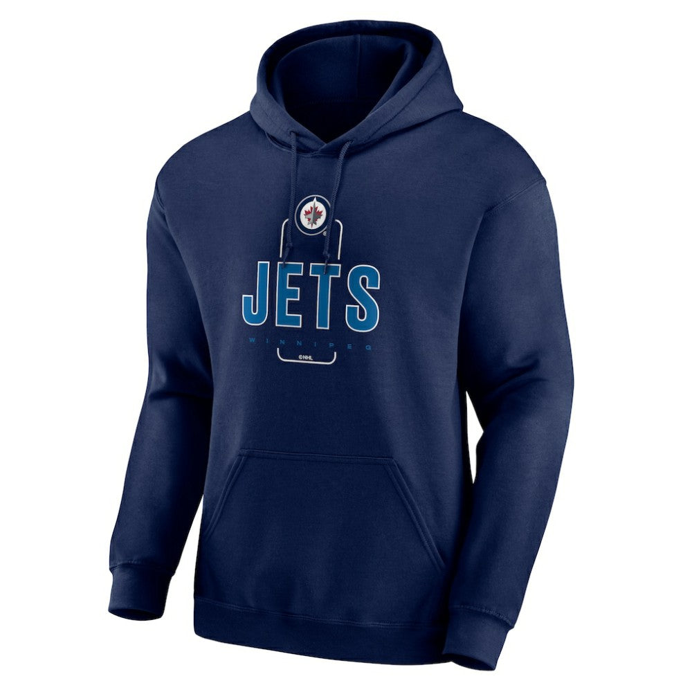 NHL,Custom Winnipeg Jets Personalized Name & Number Midfielder Pullover Hoodie - Navy