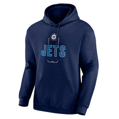 NHL,Custom Winnipeg Jets Personalized Name & Number Midfielder Pullover Hoodie - Navy