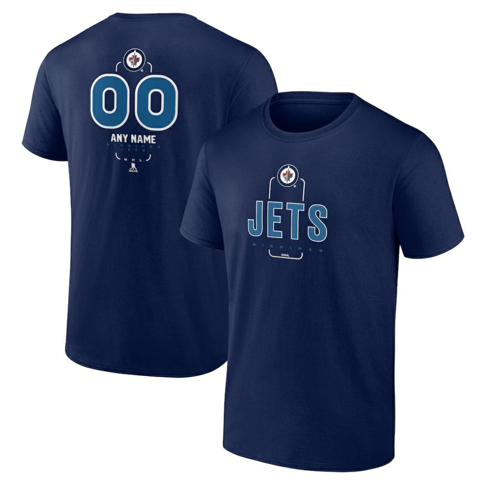 NHL,Custom Winnipeg Jets Personalized Name & Number Midfielder T-Shirt - Navy
