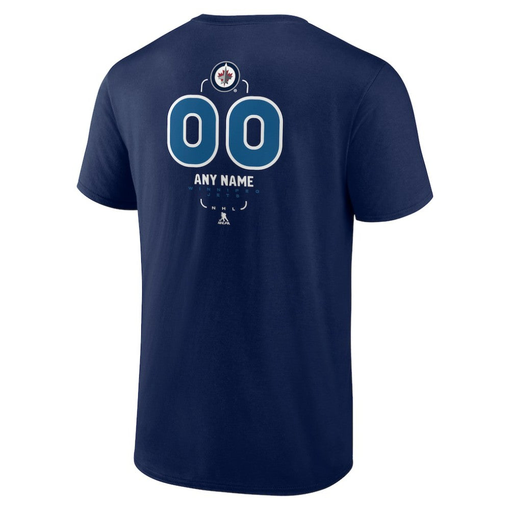 NHL,Custom Winnipeg Jets Personalized Name & Number Midfielder T-Shirt - Navy
