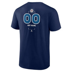NHL,Custom Winnipeg Jets Personalized Name & Number Midfielder T-Shirt - Navy