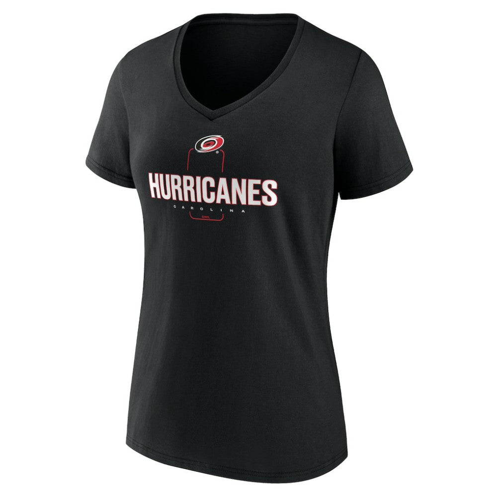 NHL,Custom Carolina Hurricanes Women's Personalized Name & Number Midfielder V-Neck T-Shirt - Black