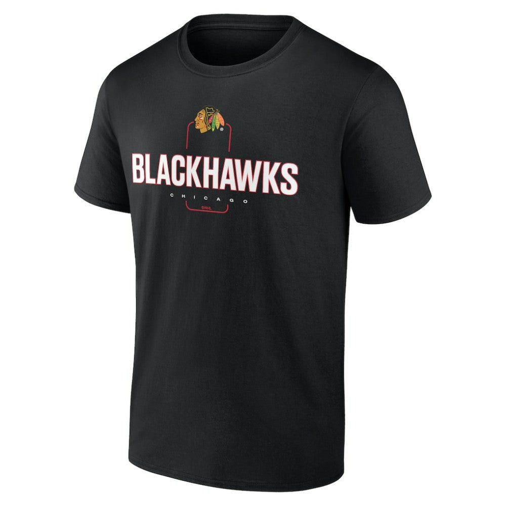 NHL,Custom Chicago Blackhawks Personalized Name & Number Midfielder T-Shirt - Black