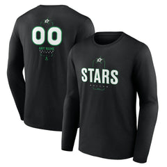 NHL,Custom Dallas Stars Personalized Name & Number Midfielder Long Sleeve T-Shirt - Black