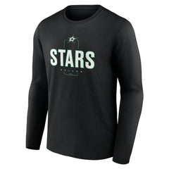 NHL,Custom Dallas Stars Personalized Name & Number Midfielder Long Sleeve T-Shirt - Black