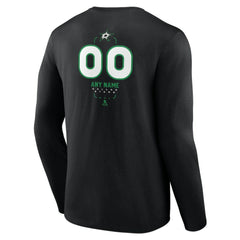 NHL,Custom Dallas Stars Personalized Name & Number Midfielder Long Sleeve T-Shirt - Black