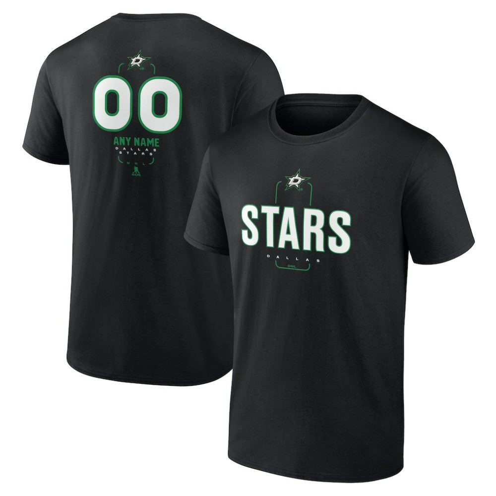 NHL,Custom Dallas Stars Personalized Name & Number Midfielder T-Shirt - Black