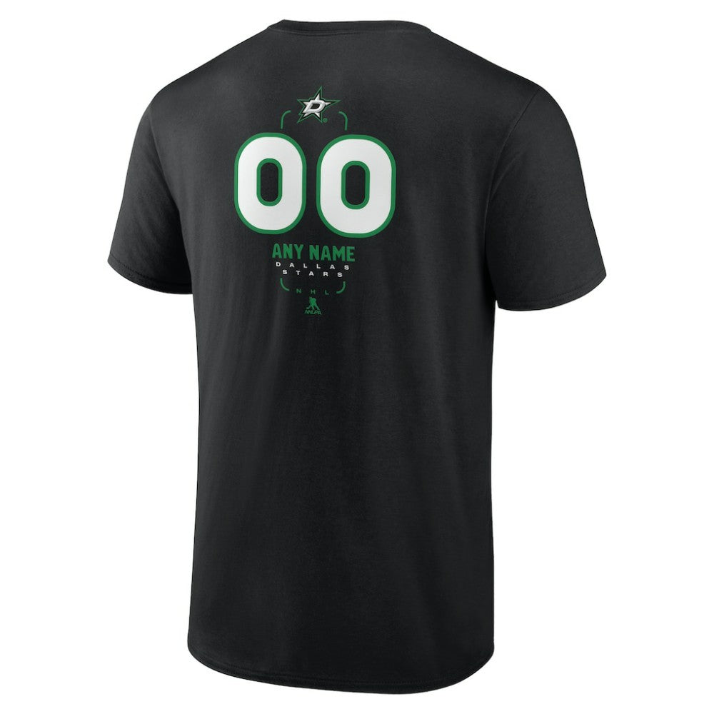 NHL,Custom Dallas Stars Personalized Name & Number Midfielder T-Shirt - Black