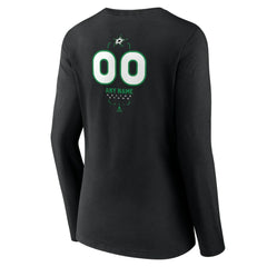 NHL,Custom Dallas Stars Women's Personalized Name & Number Midfielder Long Sleeve V-Neck T-Shirt - Black
