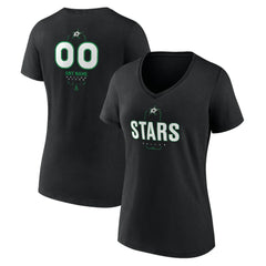 NHL,Custom Dallas Stars Women's Personalized Name & Number Midfielder V-Neck T-Shirt - Black