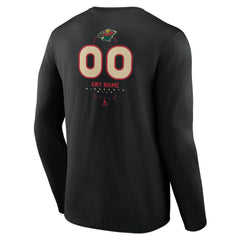 NHL,Custom Minnesota Wild Personalized Name & Number Midfielder Long Sleeve T-Shirt - Black
