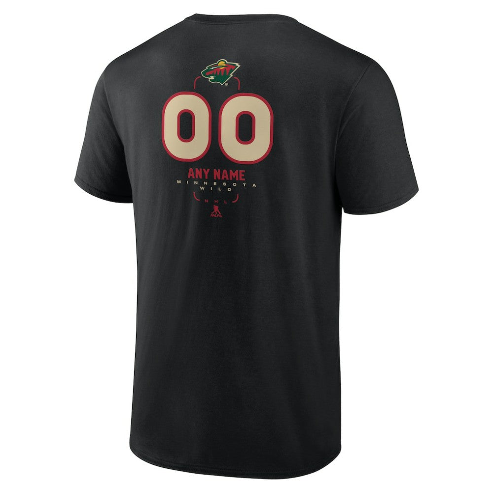 NHL,Custom Minnesota Wild Personalized Name & Number Midfielder T-Shirt - Black