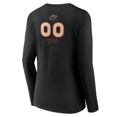 NHL,Custom Minnesota Wild Women's Personalized Name & Number Midfielder Long Sleeve V-Neck T-Shirt - Black