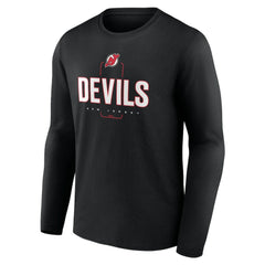 NHL,Custom New Jersey Devils Personalized Name & Number Midfielder Long Sleeve T-Shirt - Black