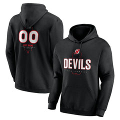 NHL,Custom New Jersey Devils Personalized Name & Number Midfielder Pullover Hoodie - Black