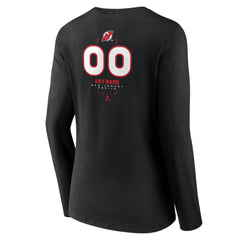 NHL,Custom New Jersey Devils Women's Personalized Name & Number Midfielder Long Sleeve V-Neck T-Shirt - Black