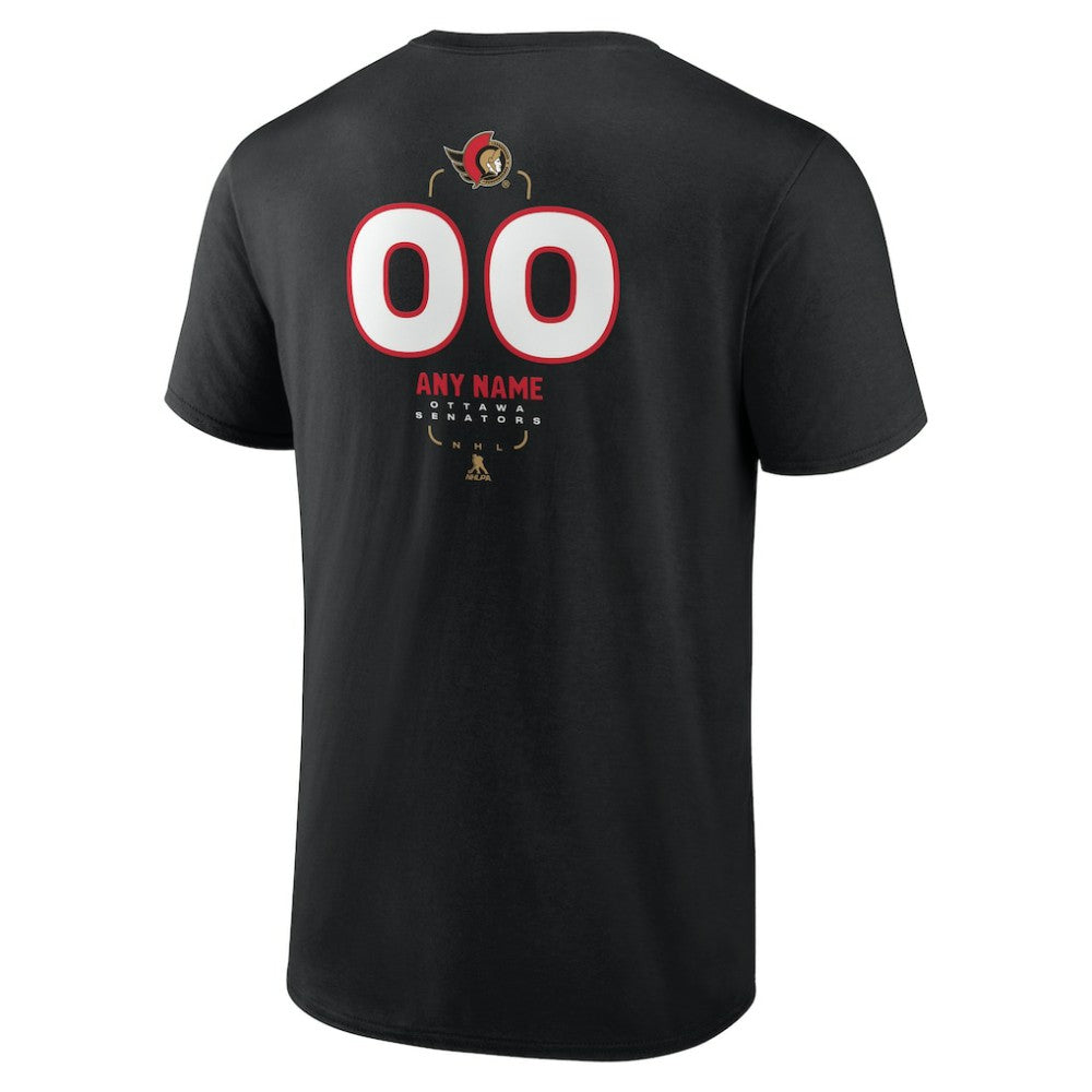 NHL,Custom Ottawa Senators Personalized Name & Number Midfielder T-Shirt - Black