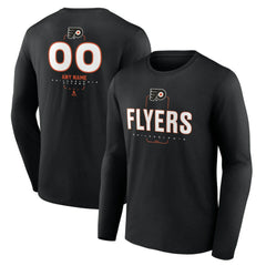 NHL,Custom Philadelphia Flyers Personalized Name & Number Midfielder Long Sleeve T-Shirt - Black