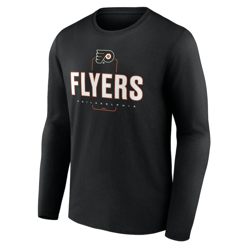 NHL,Custom Philadelphia Flyers Personalized Name & Number Midfielder Long Sleeve T-Shirt - Black