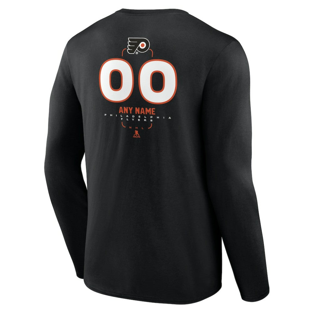 NHL,Custom Philadelphia Flyers Personalized Name & Number Midfielder Long Sleeve T-Shirt - Black