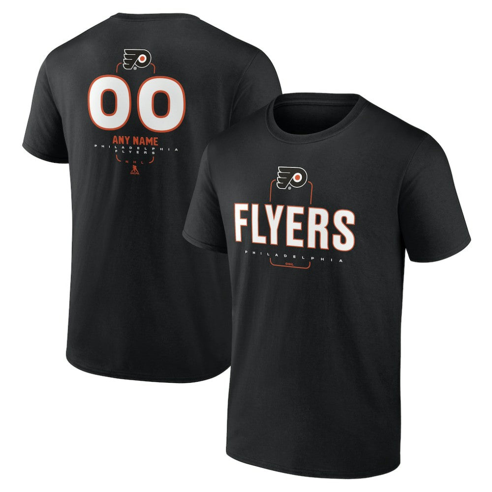 NHL,Custom Philadelphia Flyers Personalized Name & Number Midfielder T-Shirt - Black