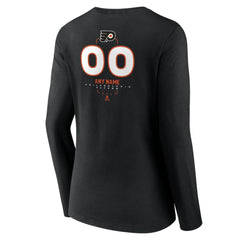 NHL,Custom Philadelphia Flyers Women's Personalized Name & Number Midfielder Long Sleeve V-Neck T-Shirt - Black