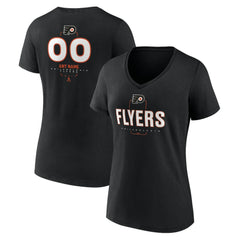 NHL,Custom Philadelphia Flyers Women's Personalized Name & Number Midfielder V-Neck T-Shirt - Black