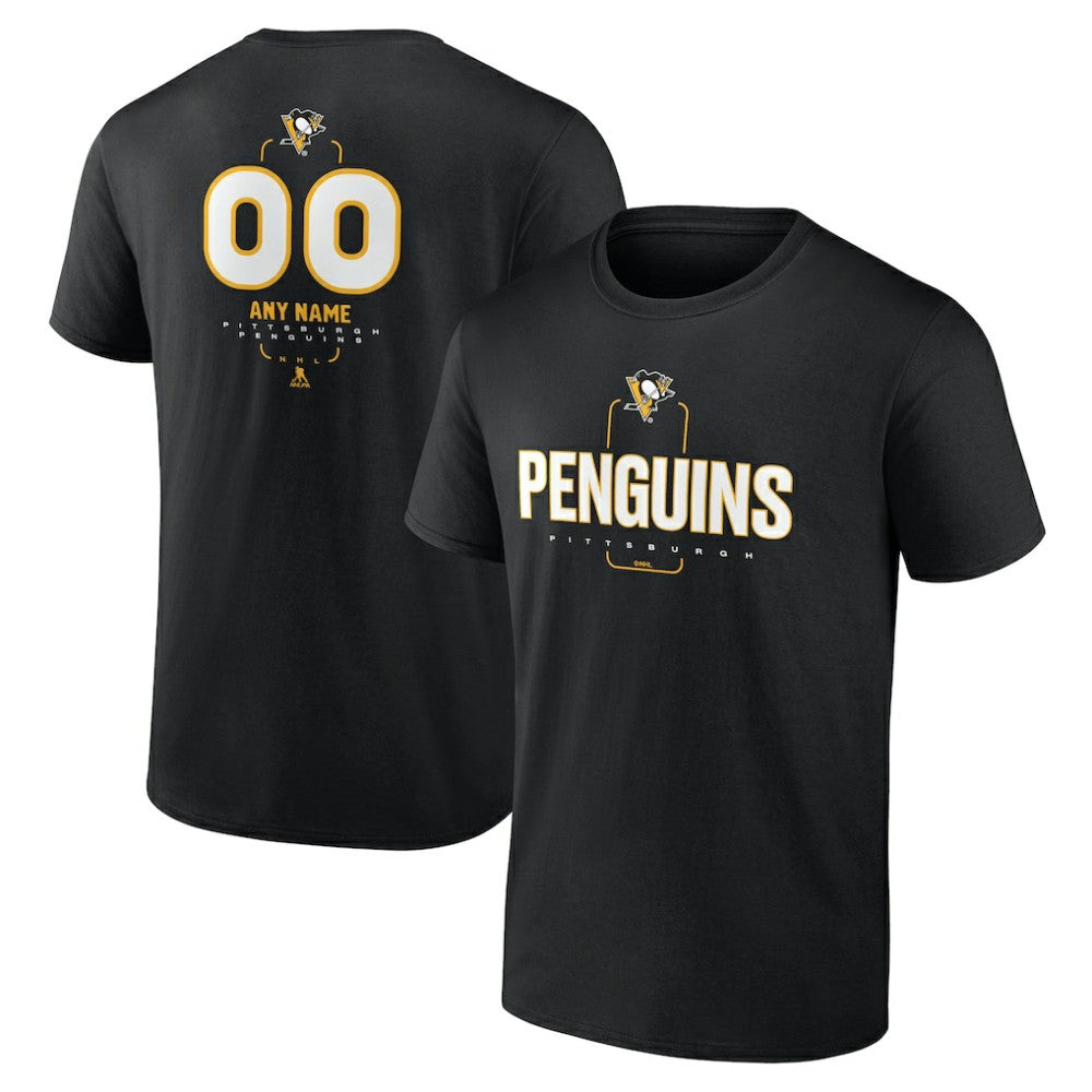 NHL,Custom Pittsburgh Penguins Personalized Name & Number Midfielder T-Shirt - Black