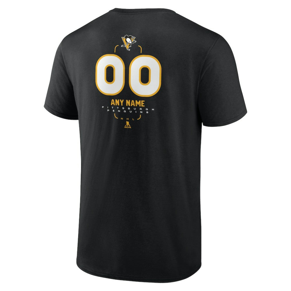 NHL,Custom Pittsburgh Penguins Personalized Name & Number Midfielder T-Shirt - Black